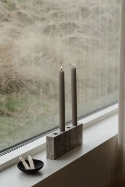 Wabi Sabi Nordic Gaver Til Hende|Kalenderlys & Julelysestager<Epode Lysestage 25 cm, travertin silver fra