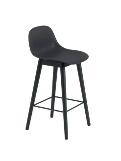 Muuto Barstole<Fiber Bar Stool Wood w. back fra
