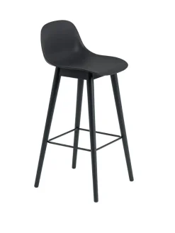 Muuto Barstole<Fiber Bar Stool Wood w. back fra