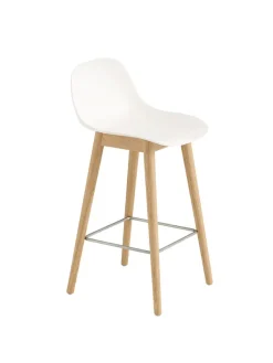 Muuto Barstole<Fiber Bar Stool Wood w. back fra
