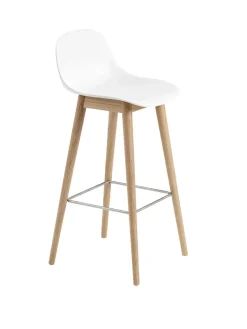 Muuto Barstole<Fiber Bar Stool Wood w. back fra