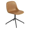 Muuto Spisebordsstole<Fiber Side Chair, læder, Swivel Base fra