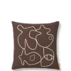 Ferm Living Puder Og Plaider|Puder<Figure Cushion, coffee/sand fra