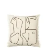 Ferm Living Puder Og Plaider|Puder<Figure Cushion, off-white/coffee fra