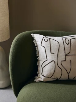 Ferm Living Puder Og Plaider|Puder<Figure Cushion, off-white/coffee fra