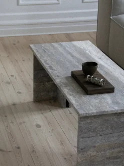 Wabi Sabi Nordic Sofaborde<Fjer Sofabord 110 cm, travertin silver fra