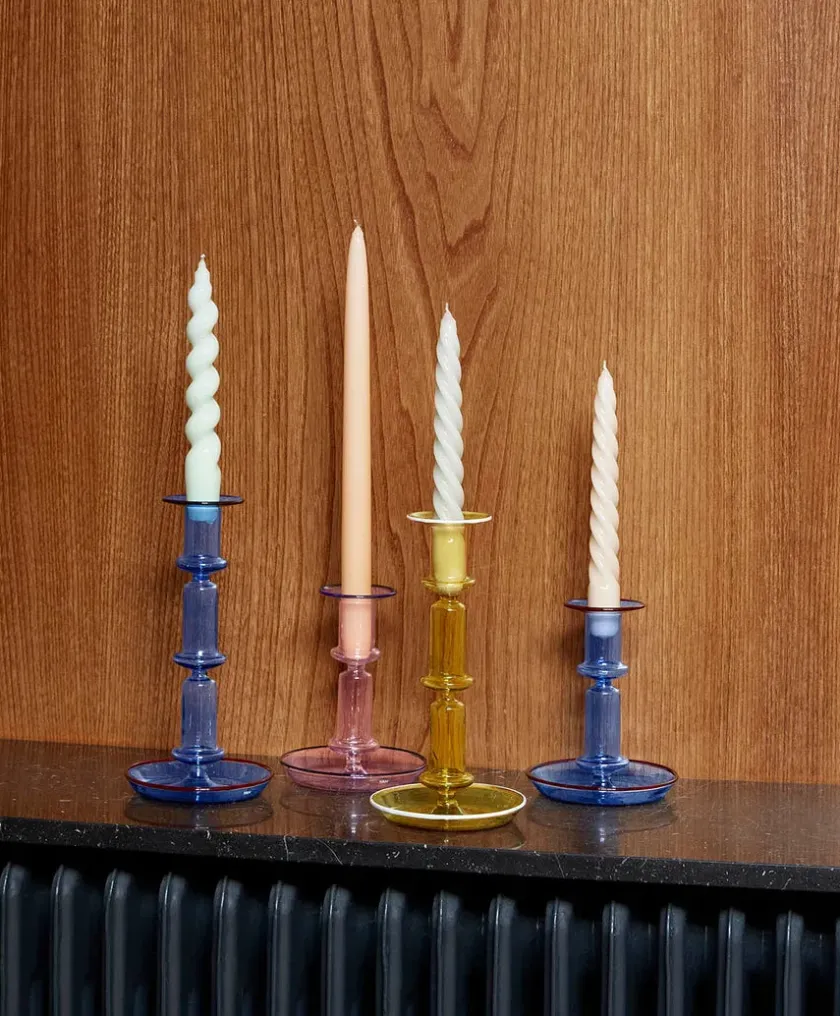 HAY Lysestager<Flare Stripe lysestage fra