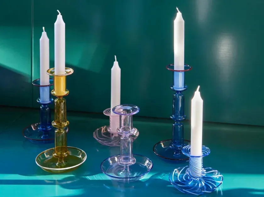 HAY Lysestager<Flare Stripe lysestage fra