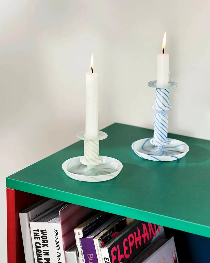 HAY Lysestager<Flare Stripe lysestage fra