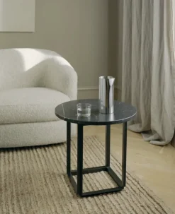 New Works Sideborde Og Små Borde<Florence sidebord Ø50, black marquina fra