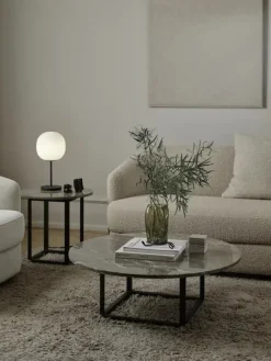 New Works Sofaborde<Florence Sofabord Ø90, gris du marais/beige grey fra