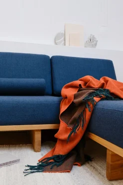 Silkeborg Uldspinderi Gaver Til Ham|Puder Og Plaider<Franja Plaid, green/blue fra