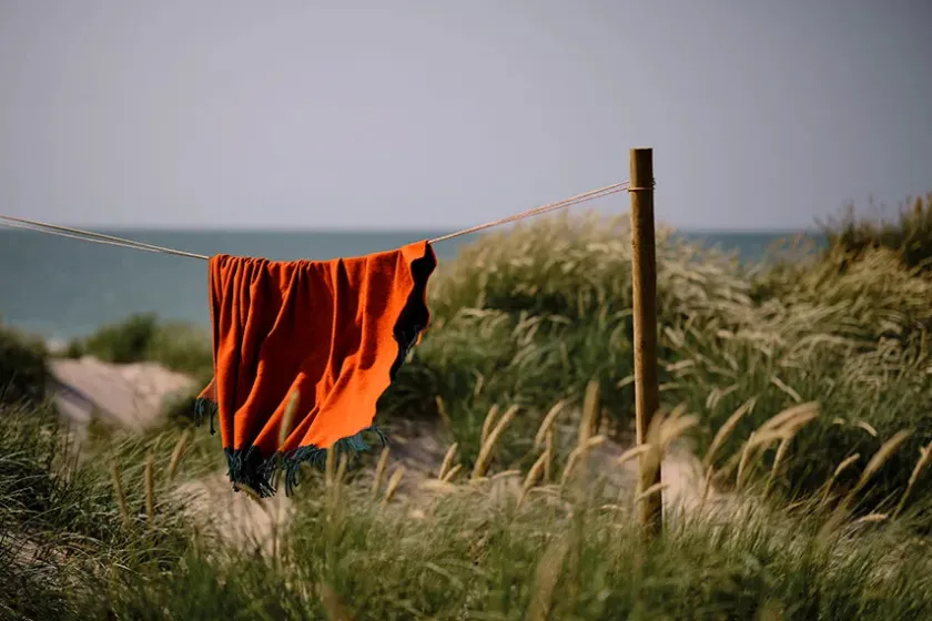 Silkeborg Uldspinderi Puder Og Plaider<Franja Plaid, green/orange fra