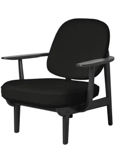 Fritz Hansen Loungestole|Lænestole<Fred Lænestol, sortfarvet ask fra