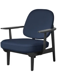 Fritz Hansen Loungestole|Lænestole<Fred Lænestol, sortfarvet ask fra