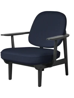 Fritz Hansen Loungestole|Lænestole<Fred Lænestol, sortfarvet ask fra