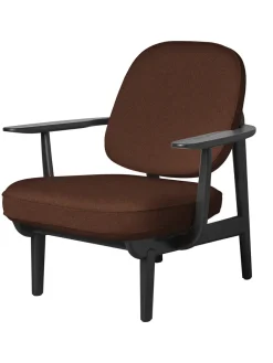 Fritz Hansen Loungestole|Lænestole<Fred Lænestol, sortfarvet ask fra