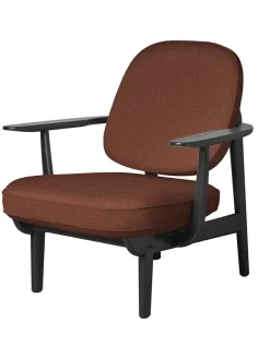 Fritz Hansen Loungestole|Lænestole<Fred Lænestol, sortfarvet ask fra