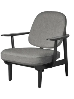 Fritz Hansen Loungestole|Lænestole<Fred Lænestol, sortfarvet ask fra