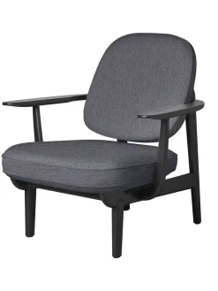 Fritz Hansen Loungestole|Lænestole<Fred Lænestol, sortfarvet ask fra