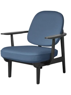 Fritz Hansen Loungestole|Lænestole<Fred Lænestol, sortfarvet ask fra