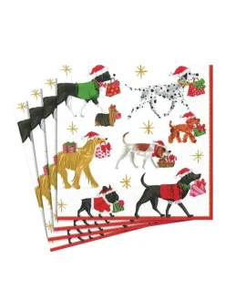 Caspari Juleborddækning<Frokostservietter, julehunde, 20 stk. fra