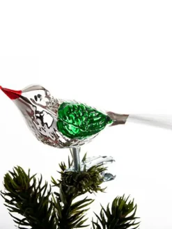 Brink Nordic Juletræspynt<Fugl m. Klemme 10 cm, sølvfarvet/guld fra