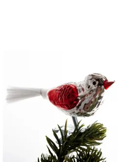 Brink Nordic Juletræspynt<Fugl m. Klemme 10 cm, sølvfarvet/guld fra