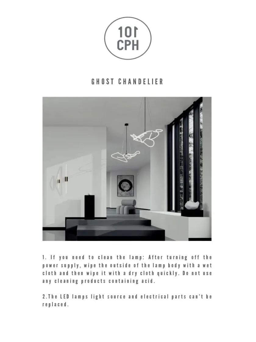 101 Copenhagen Lysekroner|Spots<Ghost Chandelier, Big, Chrome fra