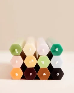 HAY Stearinlys<Hexagon Candle 4 Stk., pastel fra