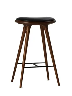 Mater Barstole<Høj barstol i mørkbejdset bøg fra