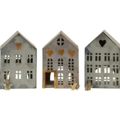 Ib Laursen Kalenderlys & Julelysestager|Adventsstager<Hus til fyrfadslys Stillenat - 3 stk. ass. fra