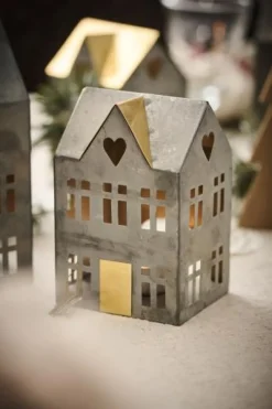 Ib Laursen Kalenderlys & Julelysestager|Adventsstager<Hus til fyrfadslys Stillenat - 3 stk. ass. fra