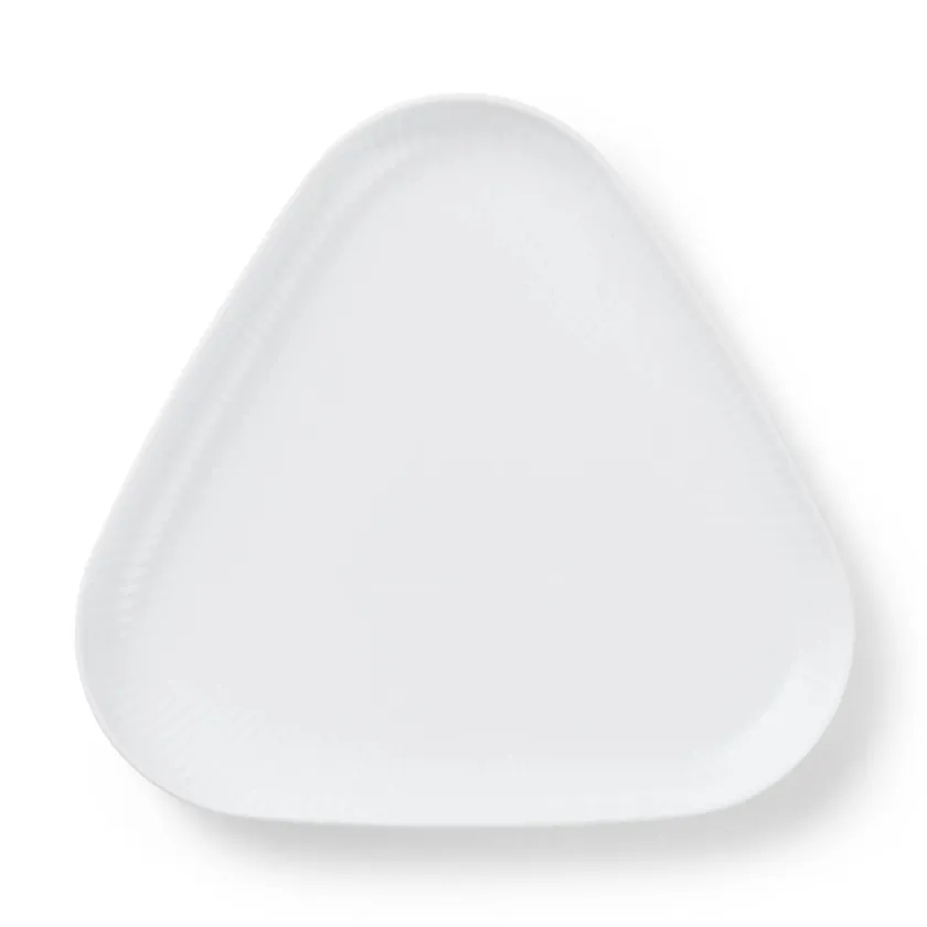 Royal Copenhagen Service<Hvid Riflet fad fra