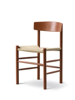 Fredericia Furniture Spisebordsstole<J39 Folkestolen, heritage red af Børge Mogensen