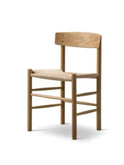 Fredericia Furniture Spisebordsstole<J39 Folkestolen, sæbebehandlet eg af Børge Mogensen