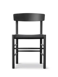 Fredericia Furniture Spisebordsstole<J39 Folkestolen Sædepolstret, Natur Canvas af Børge Mogensen