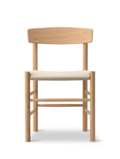 Fredericia Furniture Spisebordsstole<J39 Folkestolen Sædepolstret, Mørkebrun Læder af Børge Mogensen