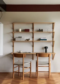 Fredericia Furniture Spisebordsstole<J39 Folkestolen Sædepolstret, Sort Læder af Børge Mogensen