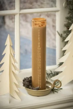 Ib Laursen Kalenderlys & Julelysestager|Adventsstager<Kalenderlys 1–24 præget tal fra
