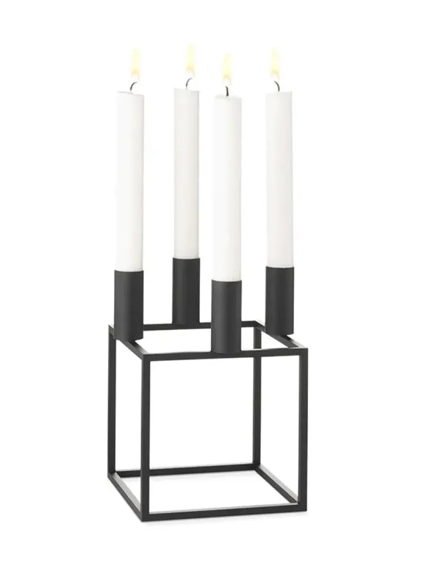 Audo Copenhagen Adventsstager|Lysestager<Kubus 4 Lysestage, sort fra