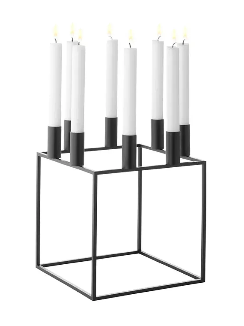 Audo Copenhagen Lysestager<Kubus 8 Lysestage, sort fra