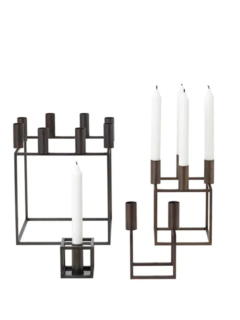 Audo Copenhagen Adventsstager|Lysestager<Kubus 4 Lysestage, zink fra