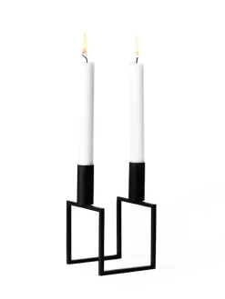 Audo Copenhagen Lysestager<Kubus Line Lysestage, sort fra