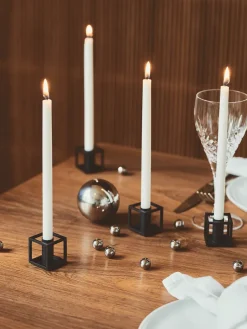 Audo Copenhagen Lysestager<Kubus Micro lysestager, sort fra