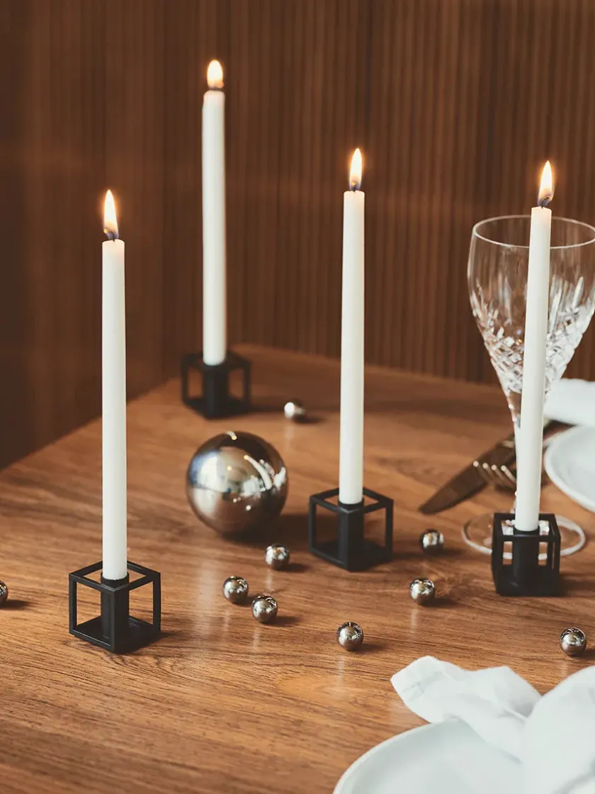 Audo Copenhagen Lysestager<Kubus Micro lysestager, sort fra