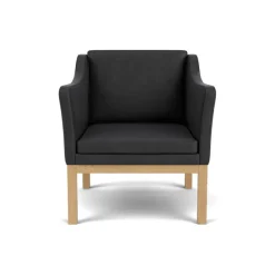 FDB Møbler Lænestole<L46 MK155 lænestol, sort læder af Mogens Koch