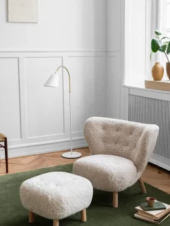 &Tradition Lænestole<Little Petra inkl. skammel, Sheepskin Moonlight fra