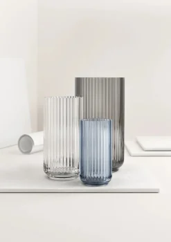 Lyngby Porcelæn Vaser<Lyngbyvasen blå glas fra