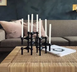 STOFF Nagel Stearinlys|Lysestager<Lys i grå til Nagel lysestage